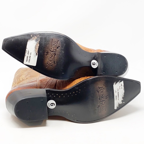 NWOT Young Guns Men's Lizard Snip Toe Cowboy Boots - Picture 12 of 14